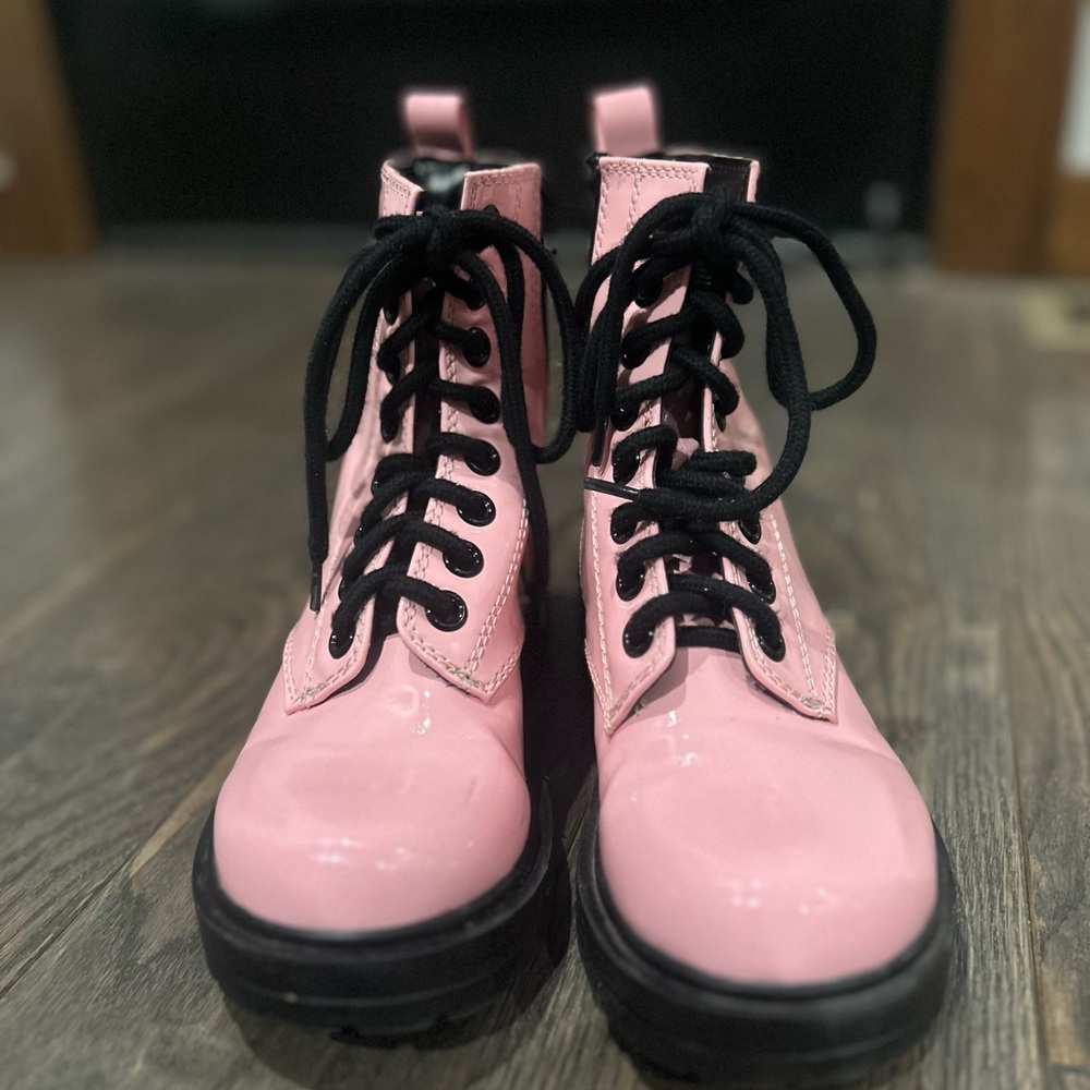 Soda Pink Lace Up Boots